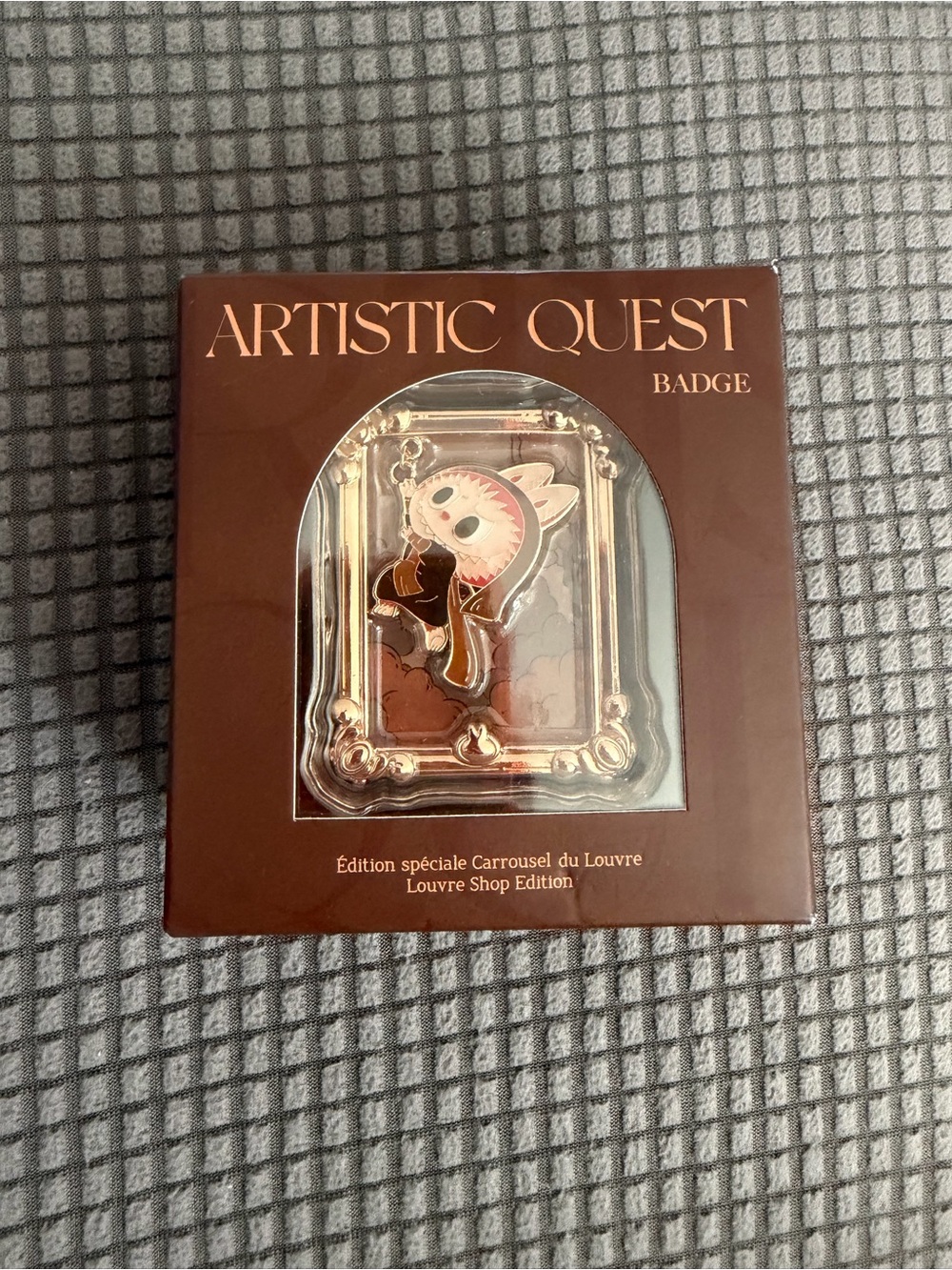 Labubu Artistic Quest Badge - Brown Louvre Shop Edition
